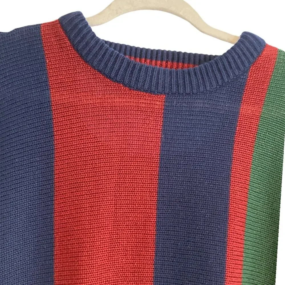Vintage Striped Acrylic Knit Sweater Men’s Large